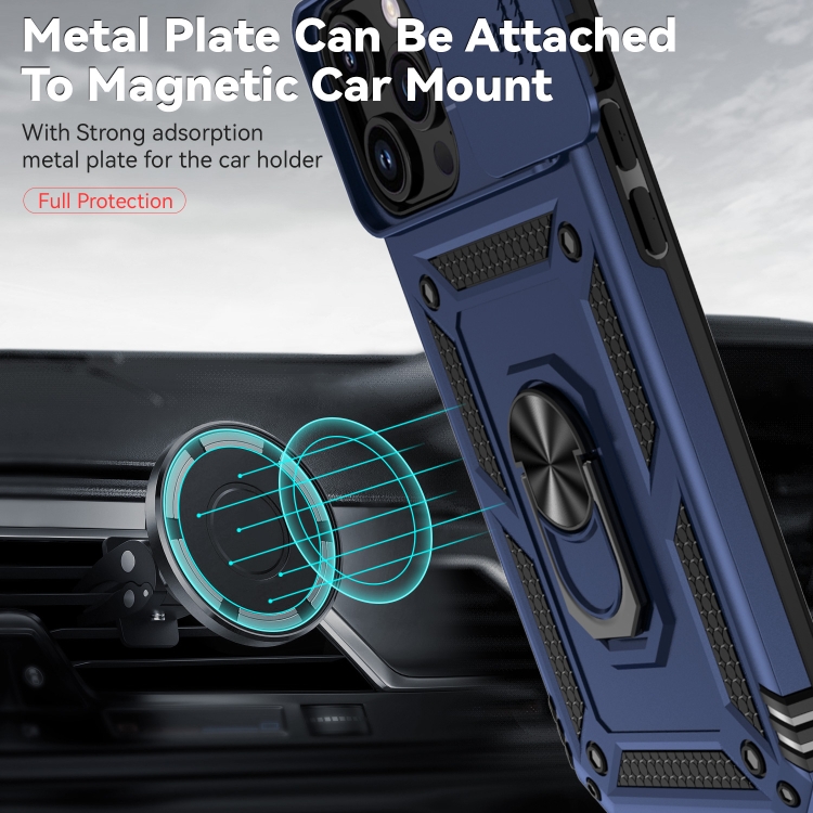 iPhone 15 Pro Max Skal CamShield Armor Ring Blå