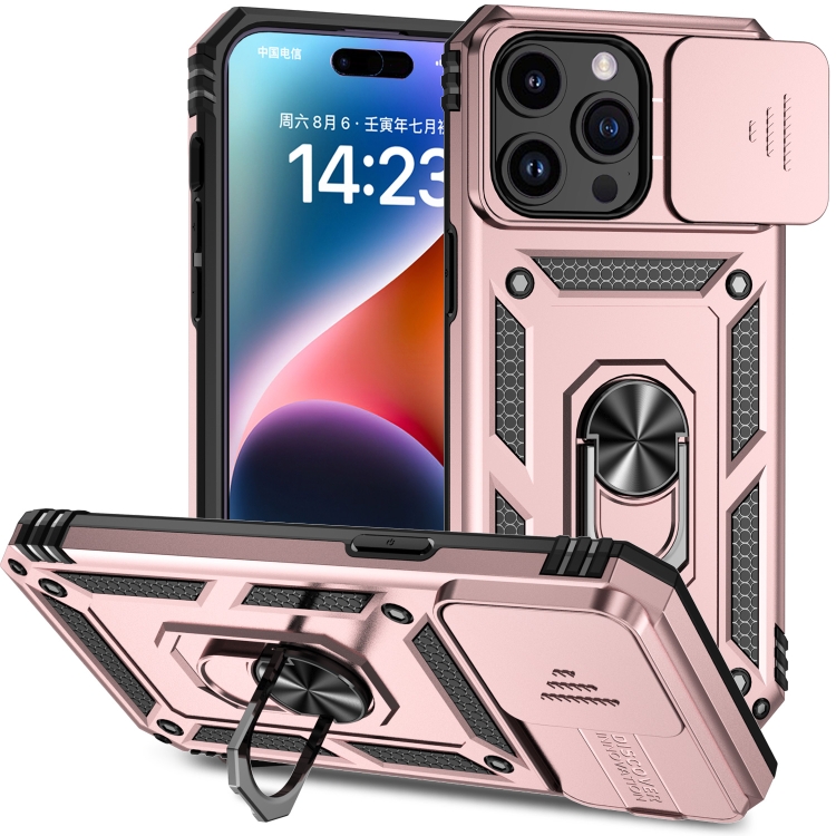  iPhone 15 Pro Max Skal CamShield Armor Ring Roséguld