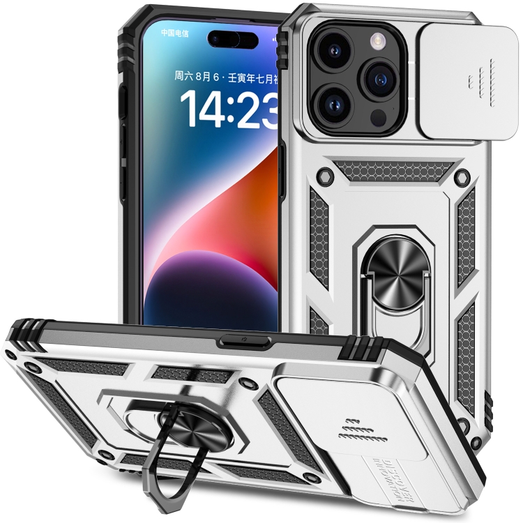  iPhone 15 Pro Max Skal CamShield Armor Ring Silver