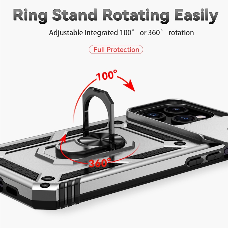  iPhone 15 Pro Max Skal CamShield Armor Ring Silver