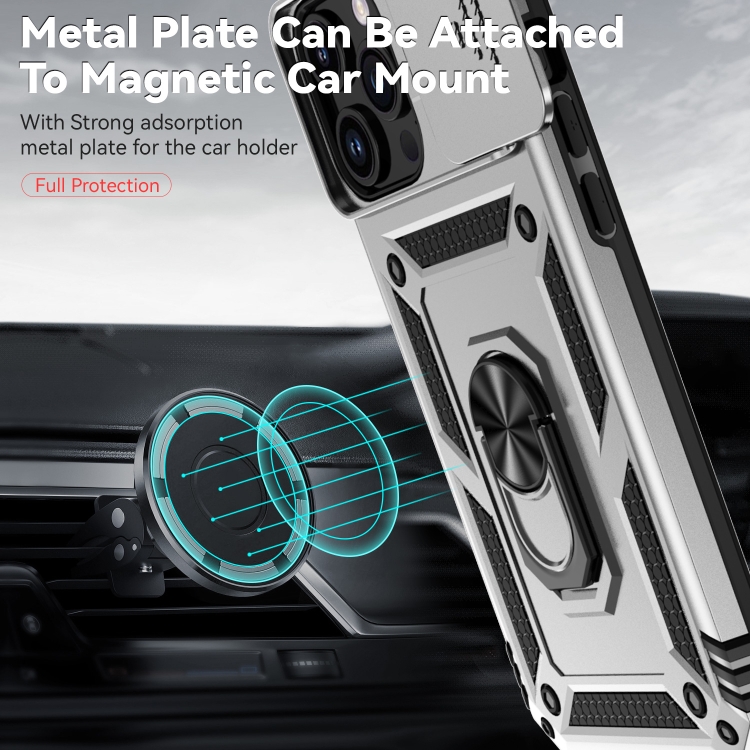  iPhone 15 Pro Max Skal CamShield Armor Ring Silver