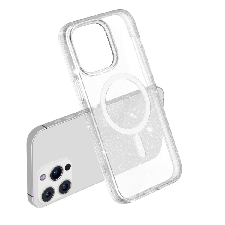  iPhone 15 Pro Max Skal MagSafe Glitter Transparent
