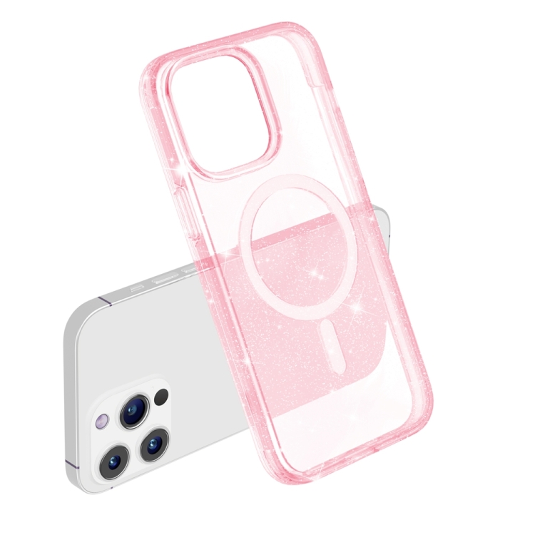  iPhone 15 Pro Max Skal MagSafe Glitter Rosa