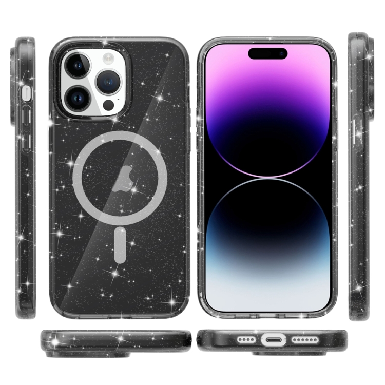  iPhone 15 Pro Max Skal MagSafe Glitter Svart