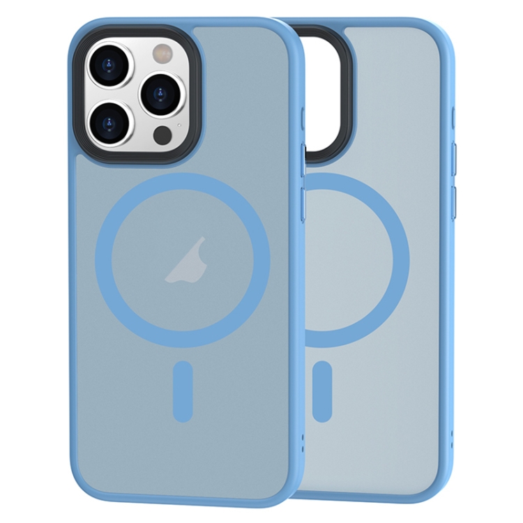  iPhone 15 Pro Max Skal MagSafe Frosted Shield Ljus Blå