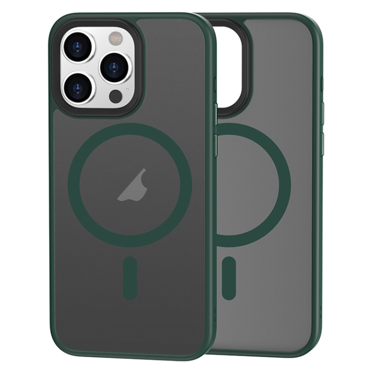  iPhone 15 Pro Max Skal MagSafe Frosted Shield Grön