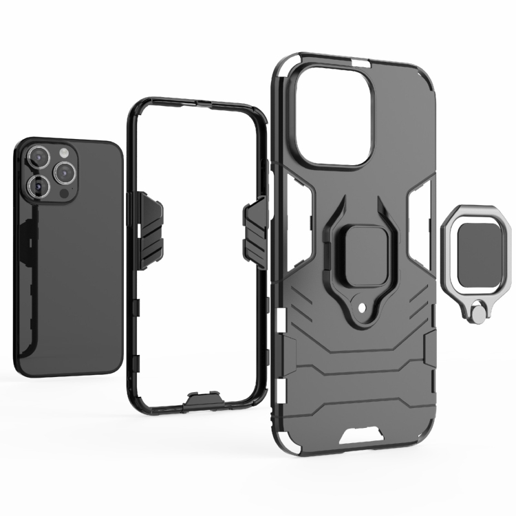  iPhone 15 Pro Max Skal Hybrid Armor Ring Svart