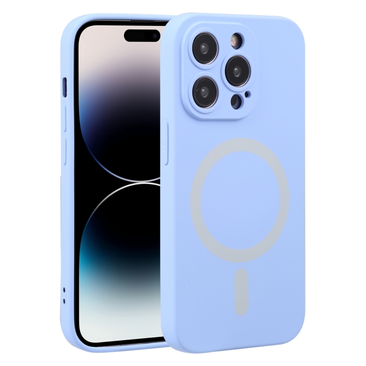  iPhone 15 Pro Max Skal MagSafe Liquid Silikon Ljus Lila