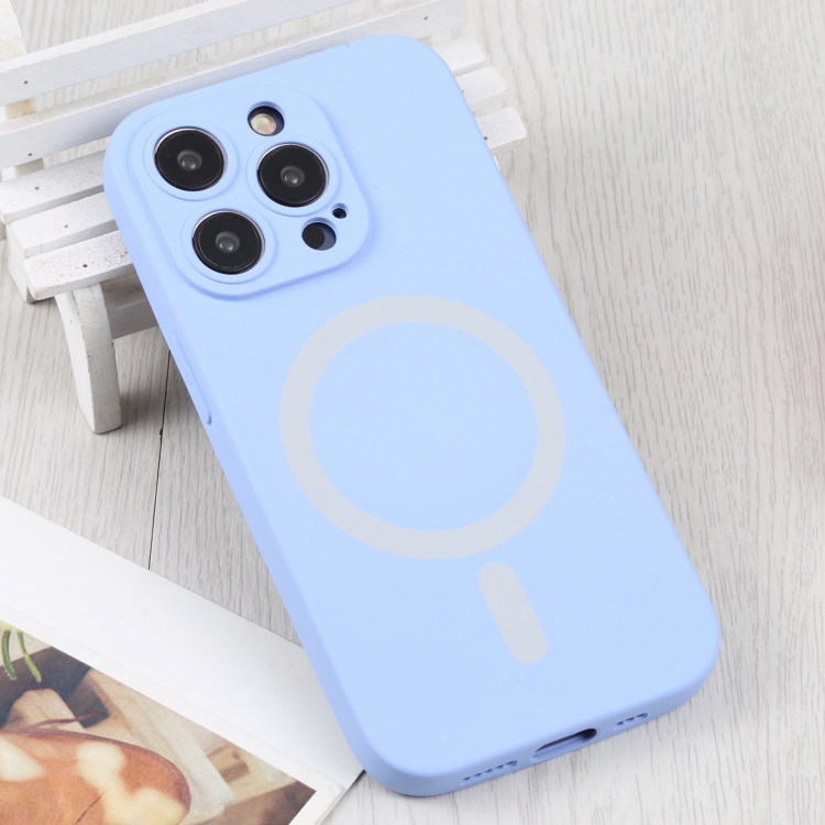  iPhone 15 Pro Max Skal MagSafe Liquid Silikon Ljus Lila