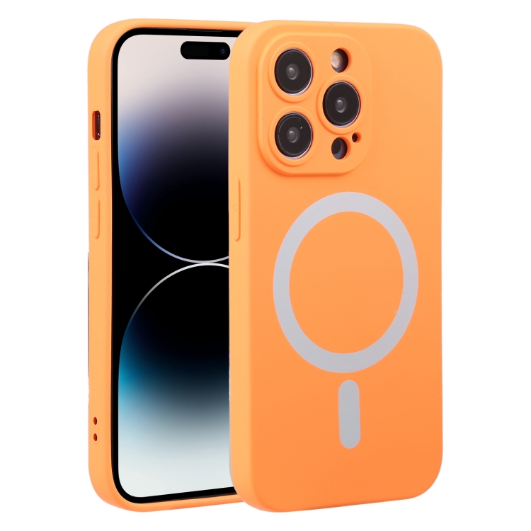  iPhone 15 Pro Max Skal MagSafe Liquid Silikon Orange