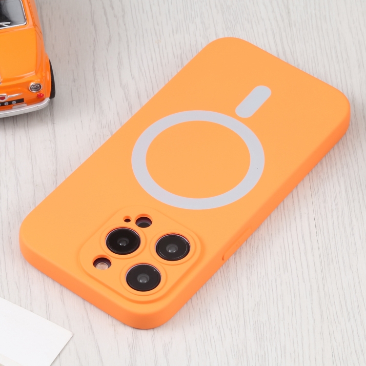  iPhone 15 Pro Max Skal MagSafe Liquid Silikon Orange