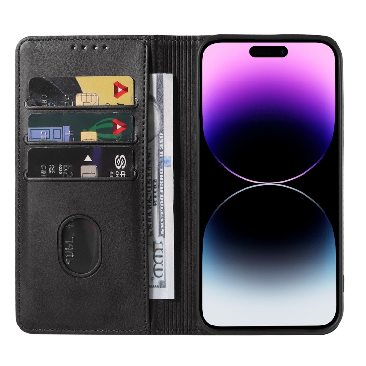  iPhone 15 Pro Max Fodral Flip Läder Svart