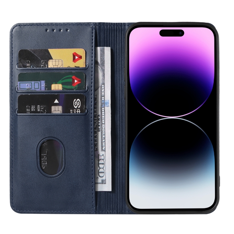  iPhone 15 Pro Max Fodral Flip Läder Blå