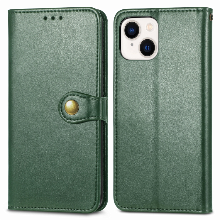 iPhone 15 Pro Max Fodral Retro Läder Grön