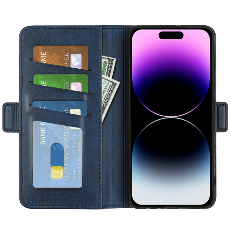  iPhone 15 Pro Max Fodral Med Magnetisk Stängning Mörk Blå