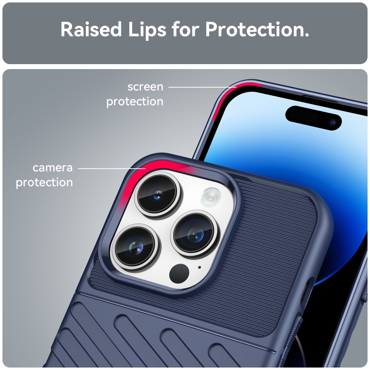  iPhone 15 Pro Skal Twill Textur Blå