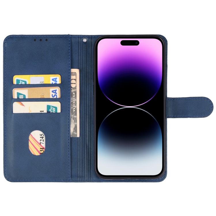  iPhone 15 Pro Fodral Läder Blå