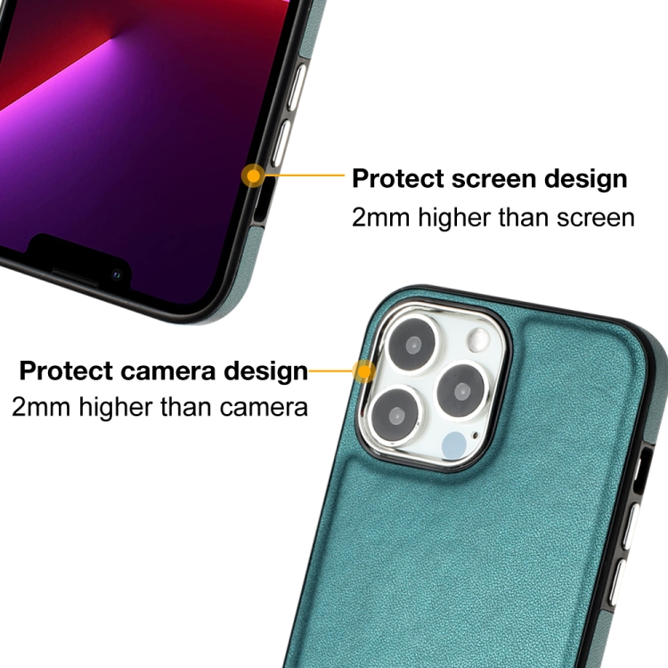  iPhone 15 Pro Skal Läderbelagt Grön