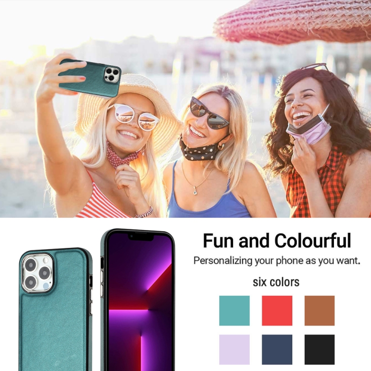  iPhone 15 Pro Skal Läderbelagt Grön