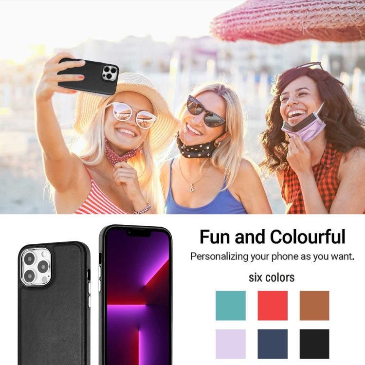  iPhone 15 Pro Skal Läderbelagt Svart