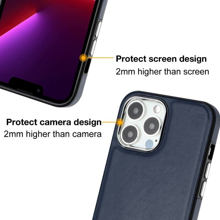  iPhone 15 Pro Skal Läderbelagt Blå