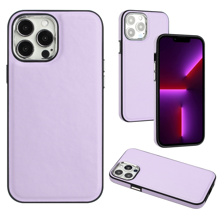  iPhone 15 Pro Skal Läderbelagt Lila