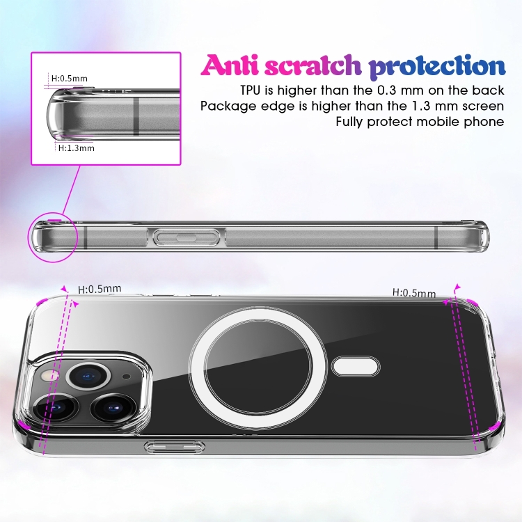  iPhone 15 Pro Skal MagSafe Akryl/TPU Transparent