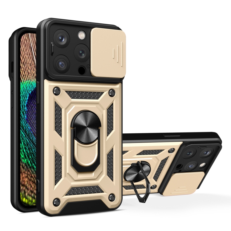  iPhone 15 Pro Skal CamShield Hybrid Ring Guld