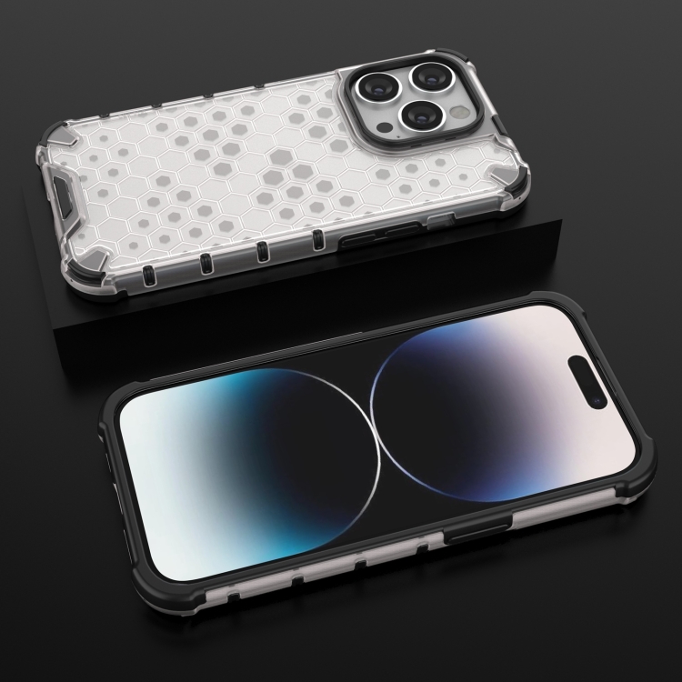  iPhone 15 Pro Skal Honeycomb Shockproof Vit