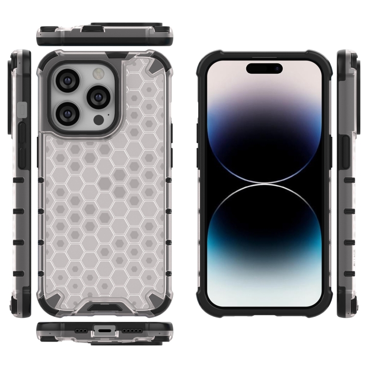  iPhone 15 Pro Skal Honeycomb Shockproof Vit