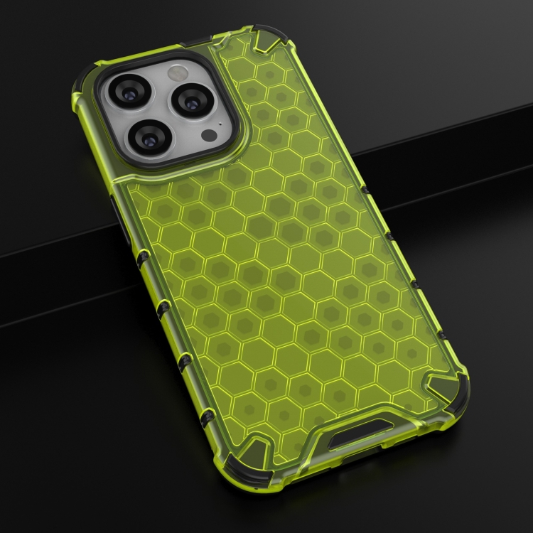  iPhone 15 Pro Skal Honeycomb Shockproof Grön