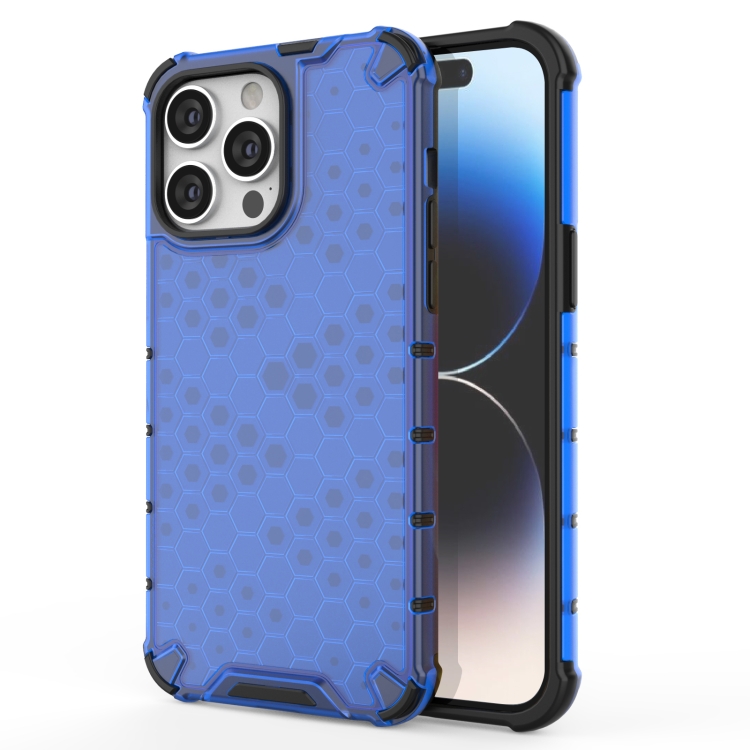  iPhone 15 Pro Skal Honeycomb Shockproof Blå