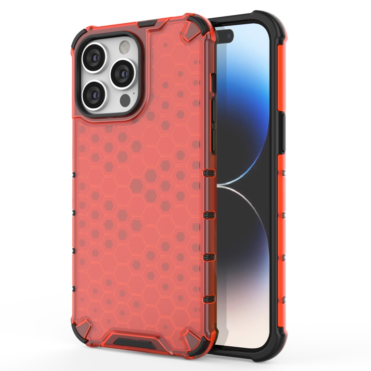  iPhone 15 Pro Skal Honeycomb Shockproof Röd