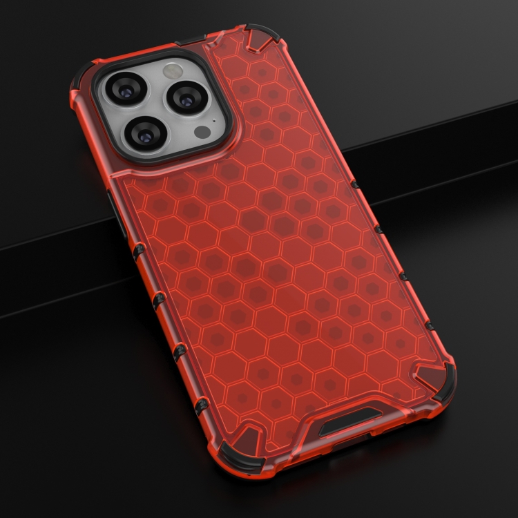  iPhone 15 Pro Skal Honeycomb Shockproof Röd