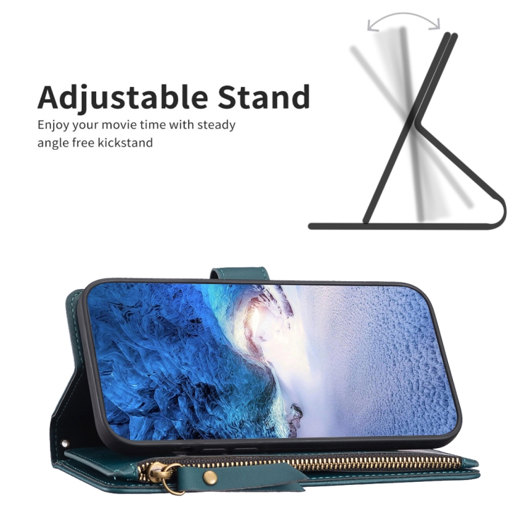  iPhone 15 Pro Fodral 9-Kort Multifunktionell Grön