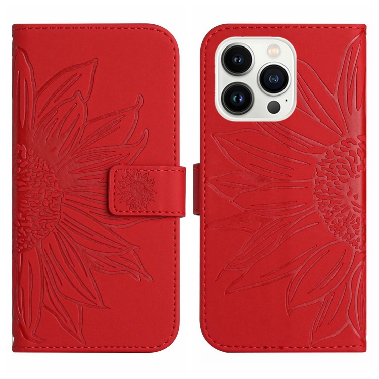  iPhone 15 Pro Fodral Solros Tryck Röd