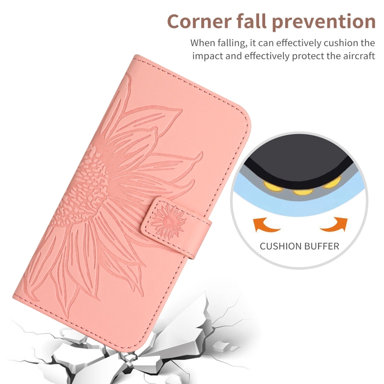  iPhone 15 Pro Fodral Solros Tryck Rosa