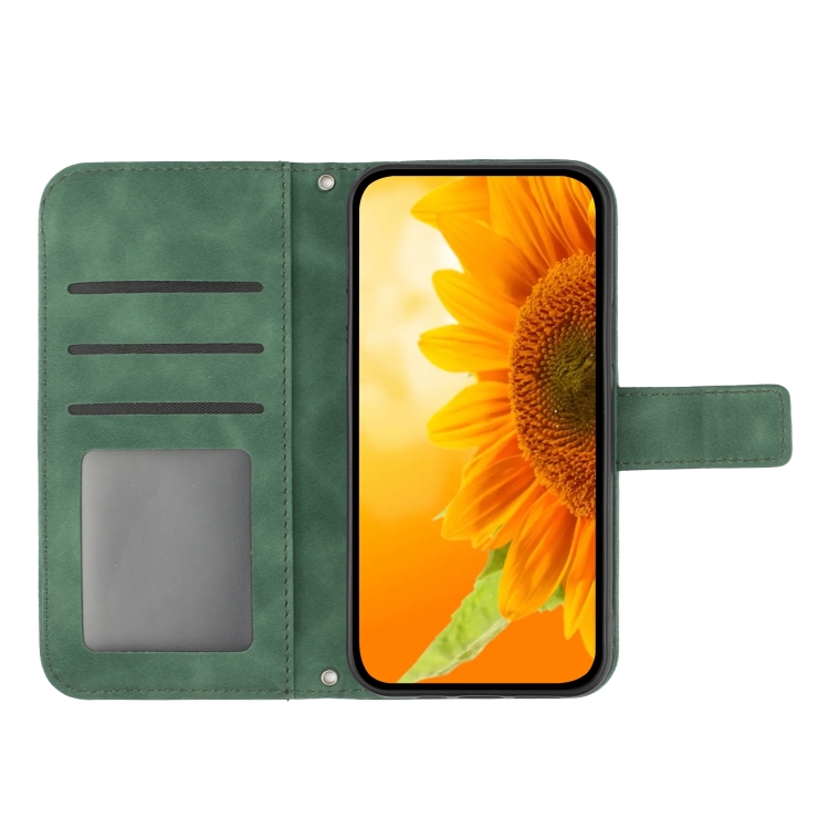  iPhone 15 Pro Fodral Solros Tryck Grön