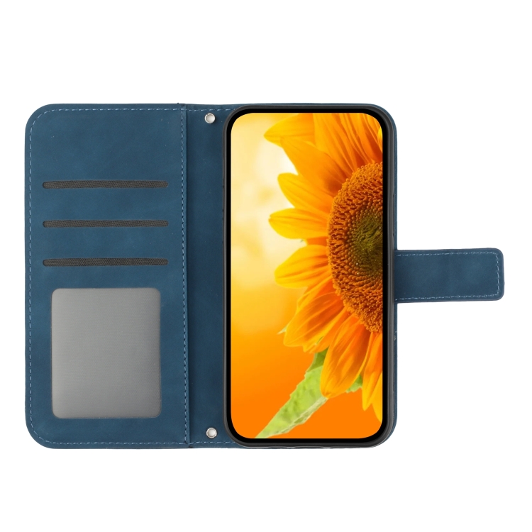  iPhone 15 Pro Fodral Solros Tryck Blå