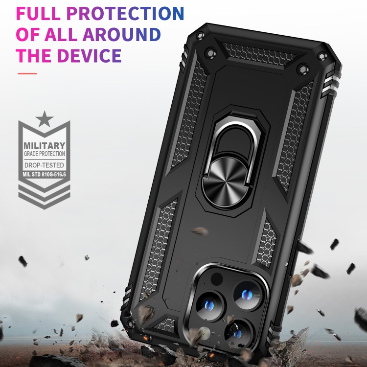  iPhone 15 Pro Skal Hybrid Armor Ring Svart