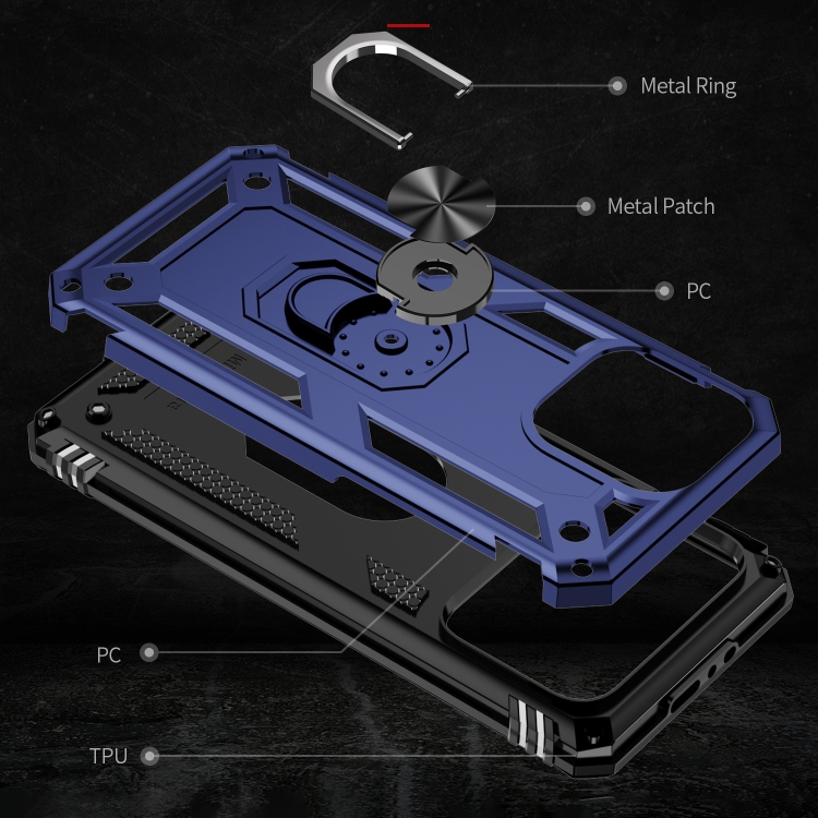  iPhone 15 Pro Skal Hybrid Armor Ring Blå