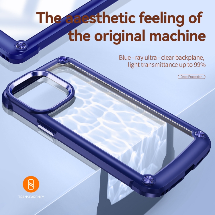  iPhone 15 Pro Skal Shockproof Armor Hybrid Blå