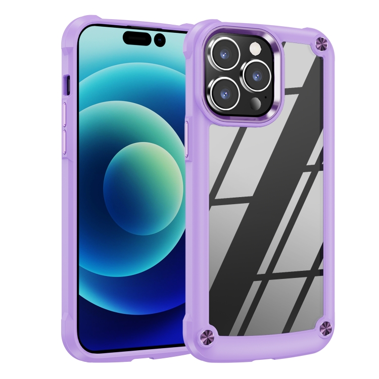  iPhone 15 Pro Skal Shockproof Armor Hybrid Lila