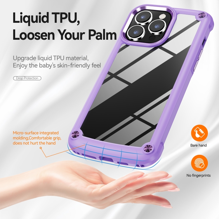  iPhone 15 Pro Skal Shockproof Armor Hybrid Lila