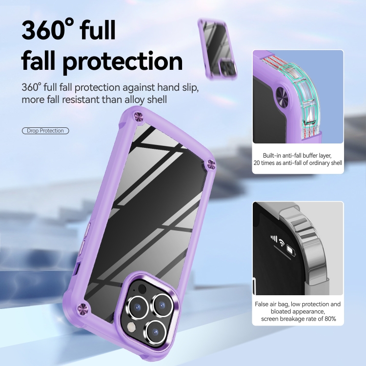  iPhone 15 Pro Skal Shockproof Armor Hybrid Lila