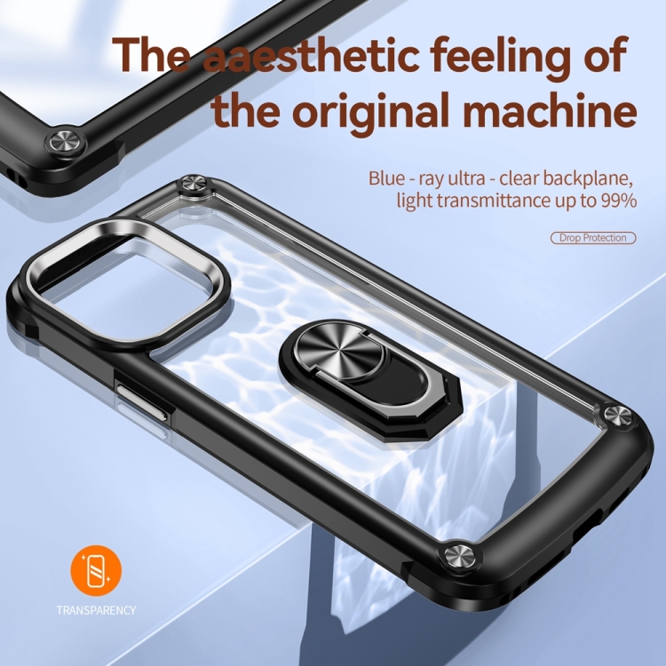  iPhone 15 Pro Skal Shockproof Armor Ring Svart