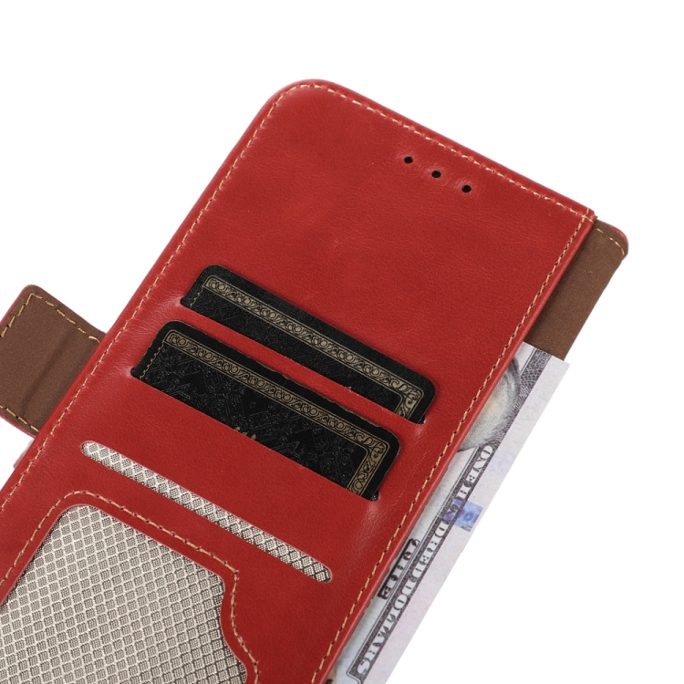  iPhone 15 Pro Fodral Äkta Läder Crazy Horse Röd