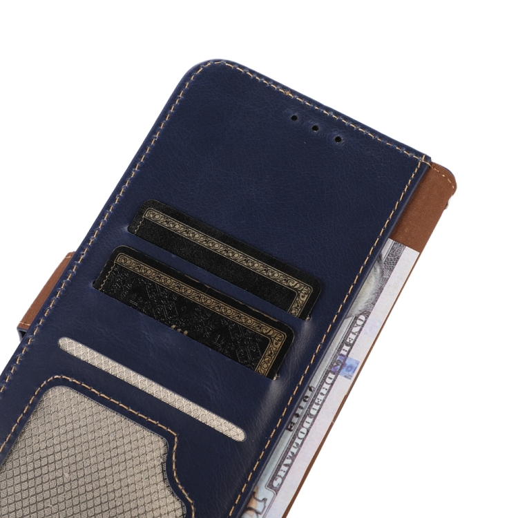  iPhone 15 Pro Fodral Äkta Läder Crazy Horse Blå