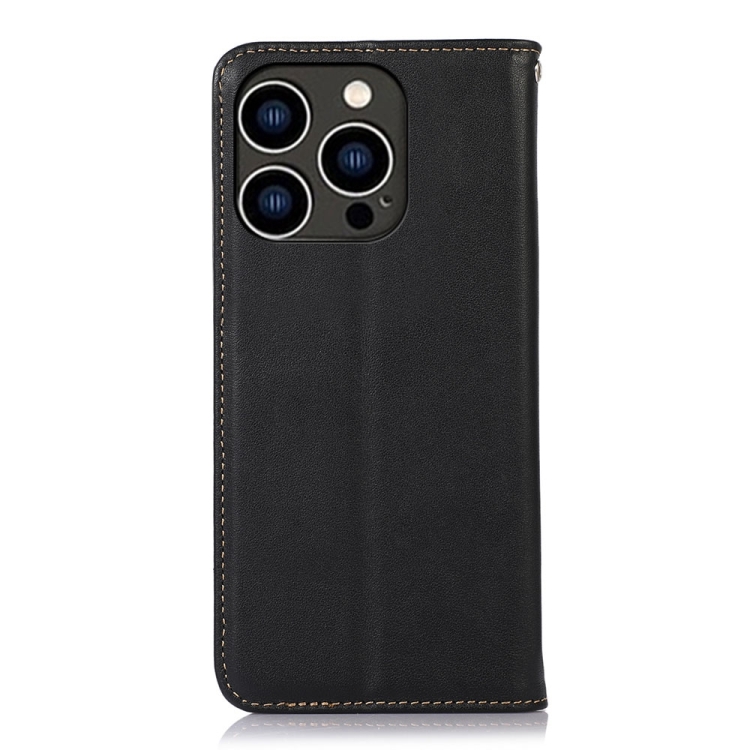KHAZNEH KHAZNEH iPhone 15 Pro Fodral Flip Nappa Textur Svart