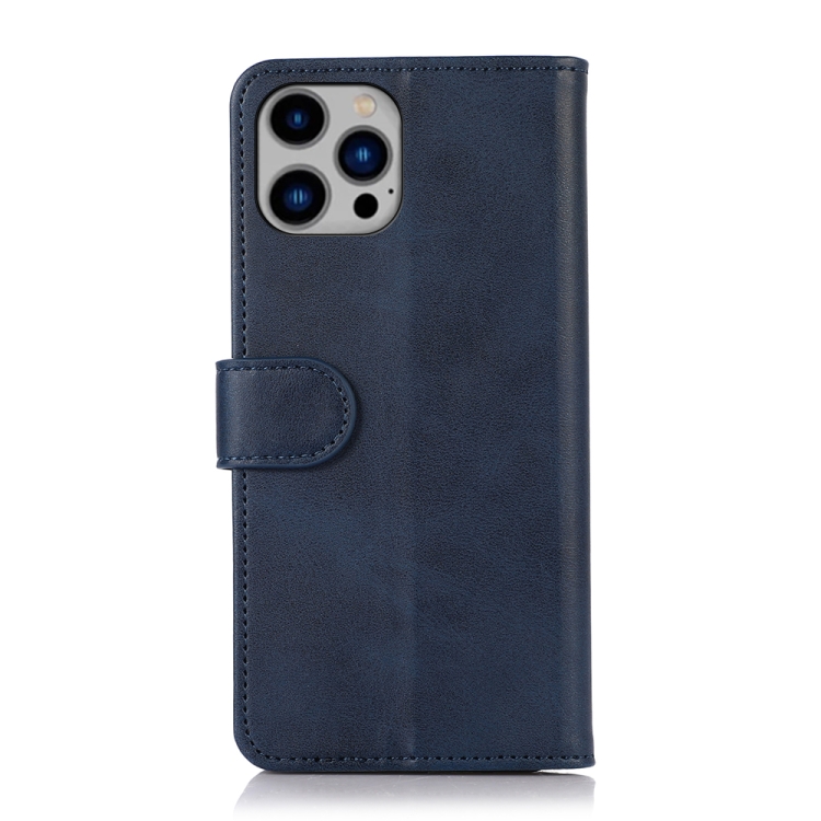  iPhone 15 Pro Fodral Läder Solid Blå